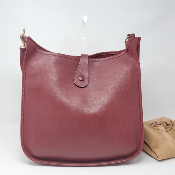 Auth Hermes EveIyne GM Reds Veau epson Crossbody - Picture 3 of 15